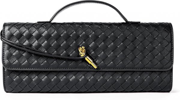 Purse for Women Evening Clutch Woven Leather Handbags Crossbody Bag Formal Evening Bag