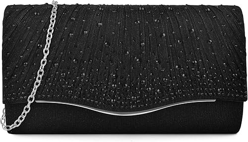 TINDTOP Clutch Purses for Women, Formal Evening Bags Suede Shoulder Envelope Party Handbags Wedding Cocktail Prom Clutches