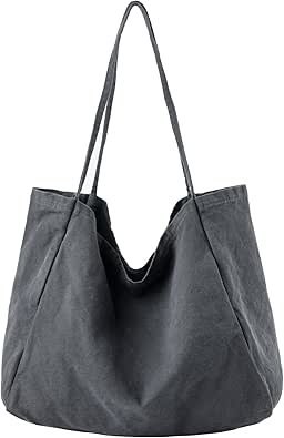 Canvas Tote Bag for Women Large Hobo Shoulder Bag for Work Travel Casual Message Bag Tote Purse handbags