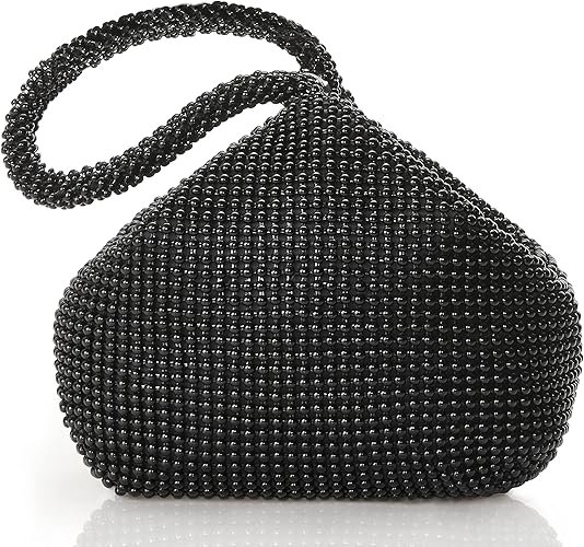 Women's Beaded Clutch Evening Bags Vintage Elegant Triangle Purse for 1920s Party Prom Wedding