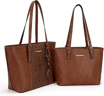 Montana West Tote Bag for Women Large Purse and Handbags Set Embossed Collection Purse 2Pcs Set